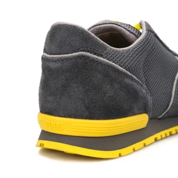 Tod's | Grey & Yellow Suede Allacciato Active Sportivo Sneakers - Picture 5 of 15